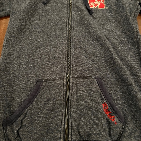 University of Mississippi Ole Miss Rebels Full Zip Hoodie - Size Large (Fit S/M) - Picture 2 of 15